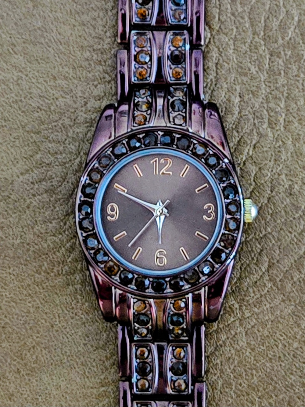 Women's‎ bronze brown Crystal Accent Bracelet Watch - Unbranded